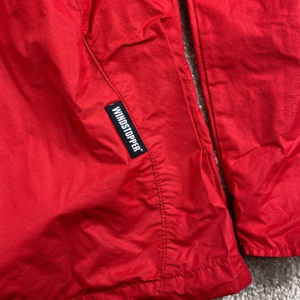 Montbell Windstopper Active Shell Jacket Red Womens Large Hooded Full Zip Hiking - Picture 9 of 10